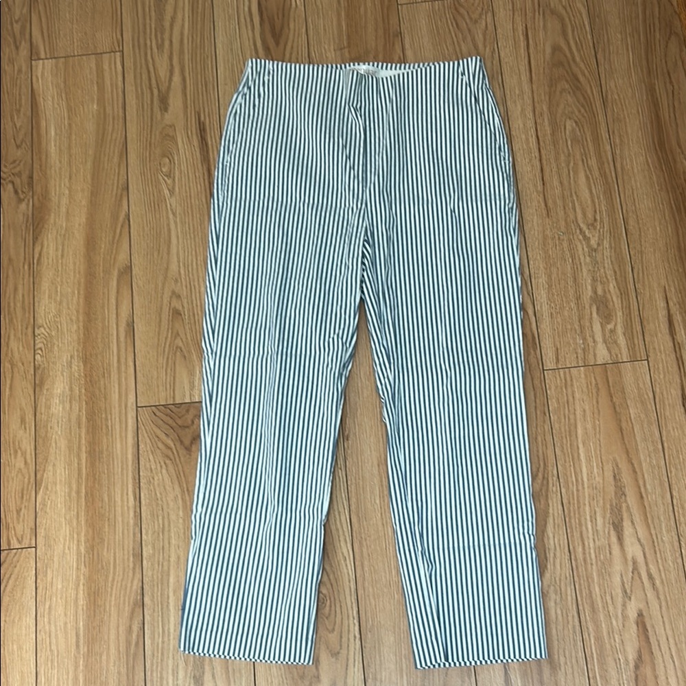 Renuar White and Blue Boating Pant